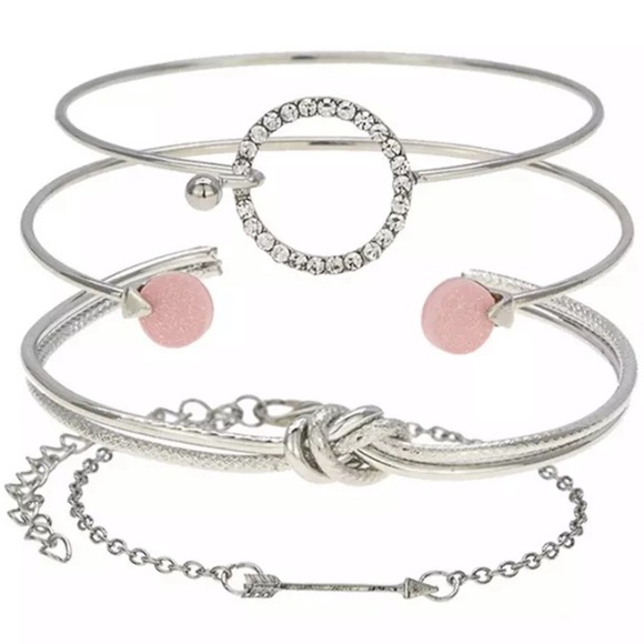💙💎GRATEFUL💙MAKER💎💙 Jewelry - NEW!💙💎💗SILVERY PINK BRACELET BUNDLE OF 4!💗💎💙